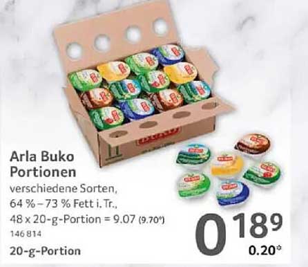 Arla Buko Portionen verschiedene Sorten, 64 % - 73 % Fett i. Tr.