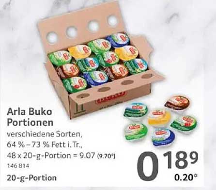 Arla Buko Portionen verschiedene Sorten, 64 % - 73 % Fett i. Tr.