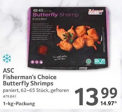 ASC Fisherman's Choice Butterfly Shrimps 1-kg-Packung