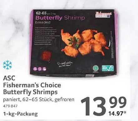 ASC Fisherman's Choice Butterfly Shrimps, 1-kg-Packung