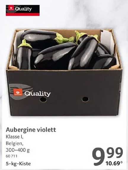 Aubergine violett 5-kg-Kiste – Qualität aus Belgien