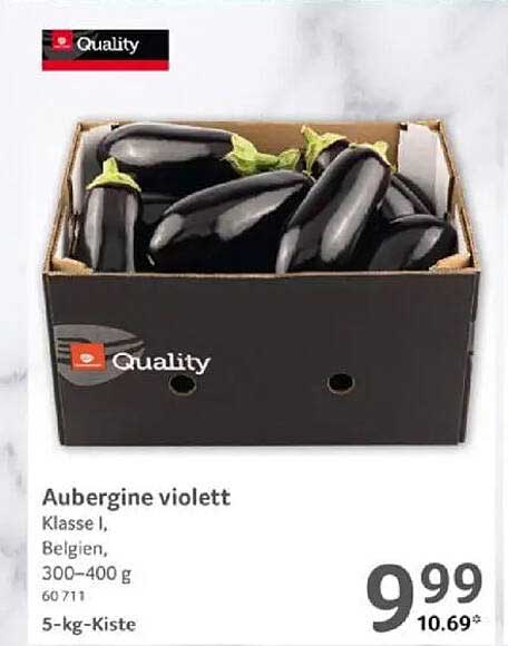 Aubergine violett - Klasse I, 5-kg-Kiste