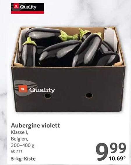 Aubergine violett Klasse I, 5-kg-Kiste