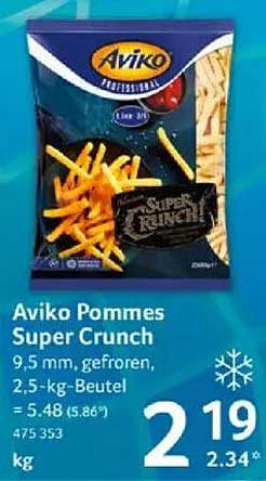 Aviko Pommes Super Crunch - 9,5 mm, gefroren, 2,5-kg-Beutel