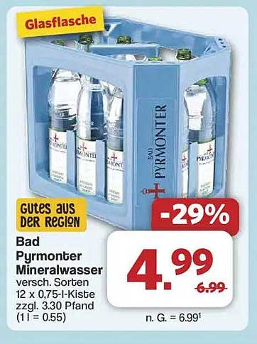 Bad Pyrmonter Mineralwasser 12 x 0,75-l-Kiste