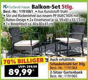 Balkon-Set 5tlg. - Ideal für entspannte Stunden im Freien
