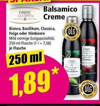 Balsamico Creme - Bianco, Basilikum, Classica, Feige oder Himbeere