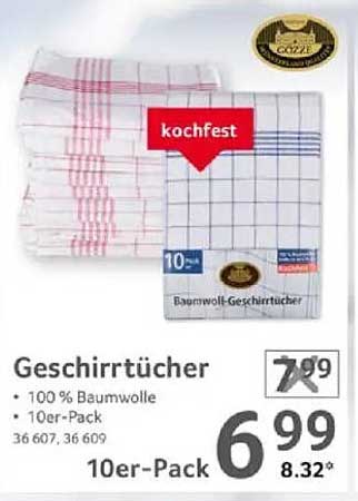 Baumwoll-Geschirrtücher 10er-Pack