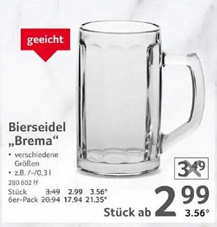 Bierseidel "Brema" in verschiedenen Größen