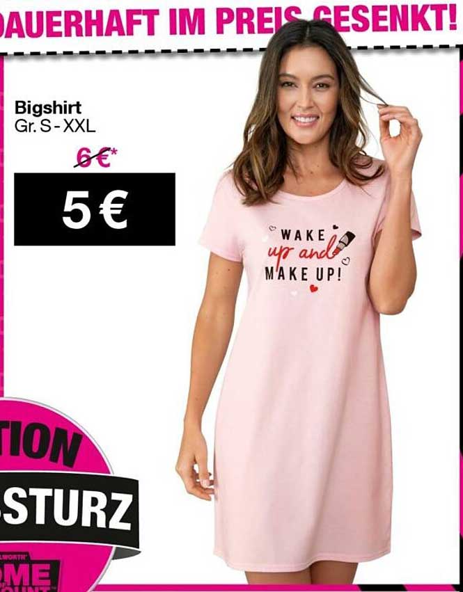 Bigshirt Gr. S - XXL für nur 5 € (statt 6 €)
