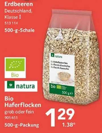 Bio Haferflocken grob oder fein - 500-g-Packung