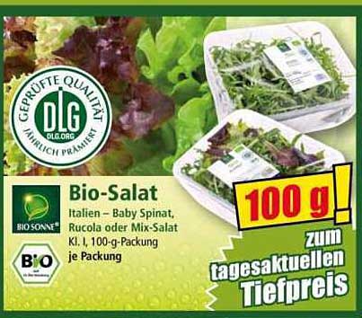 Bio-Salat – Italien – Baby Spinat, Rucola oder Mix-Salat