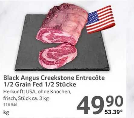 Black Angus Creekstone Entrecôte 1/2 Grain Fed 1/2 Stücke