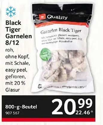 Black Tiger Garnelen 8/12 - 800 g Beutel