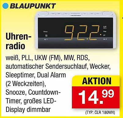 BLAUPUNKT Uhrenradio mit großem LED-Display dimmbar