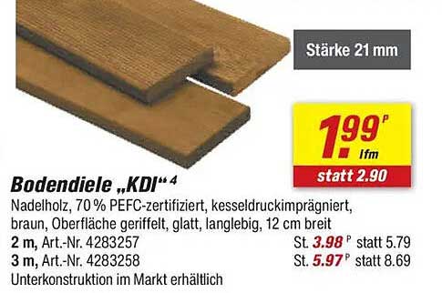 Bodendiele „KDI“ 4 - Hochwertige Nadelholz-Bodenbeläge