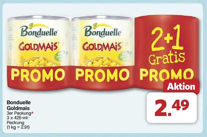 Bonduelle Goldmais 3er Packung 2+1 Gratis