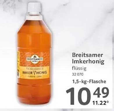 Breitsamer Imkerhonig 1,5 kg-Flasche