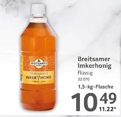 Breitsamer Imkerhonig flüssig 1,5-kg-Flasche