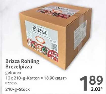 Brizza Rohling Brezelpizza gefroren 10 x 210-g-Karton