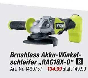 Brushless Akku-Winkelschleifer „RAG18X-0“