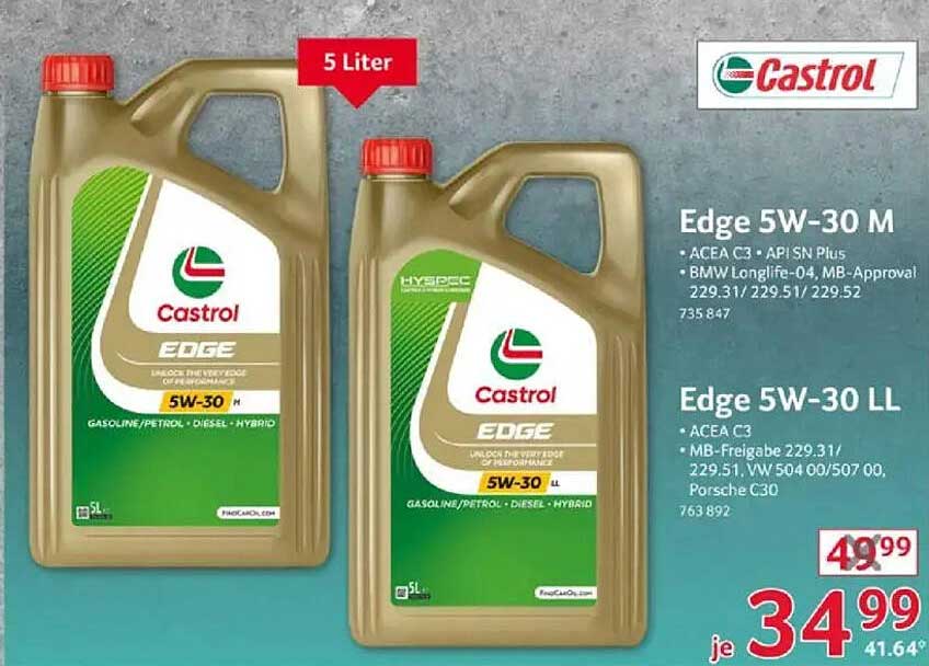Castrol EDGE 5W-30 M und LL - 5 Liter