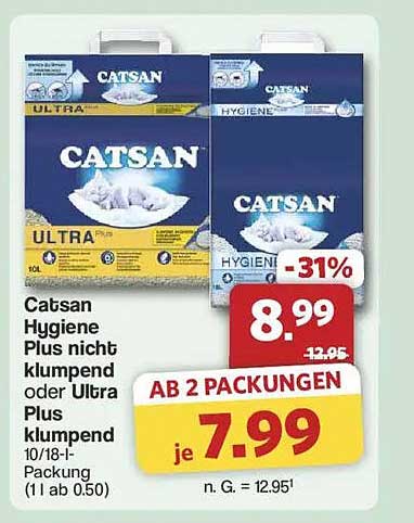 Catsan Hygiene Plus nicht klumpend oder Ultra Plus klumpend