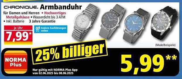 CHRONIQUE Armbanduhr für Damen und Herren