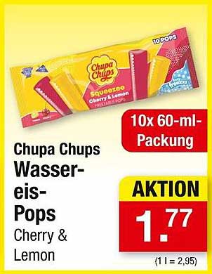 Chupa Chups Wassereis-Pops Cherry & Lemon - 10er Packung