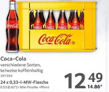 Coca-Cola 24 x 0,33-I-MW-Flasche verschiedene Sorten