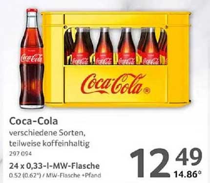 Coca-Cola 24er Kasten – verschiedene Sorten, teilweise koffeinhaltig