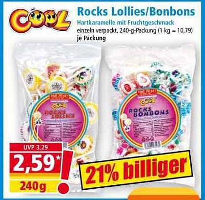 COOL Rocks Lollies/Bonbons 240 g – jetzt zum unschlagbaren Preis