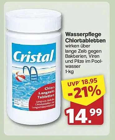 Cristal Wasserpflege Chlortabletten 1-kg