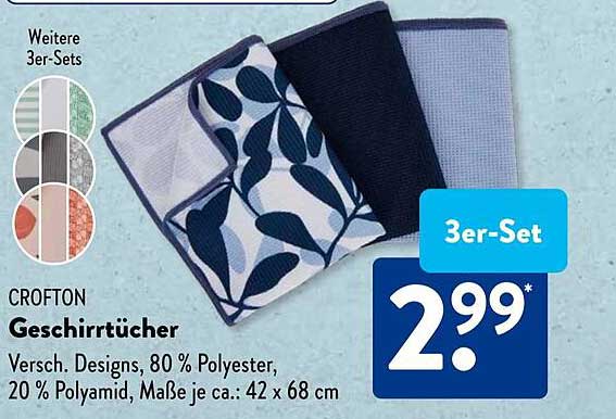 CROFTON Geschirrtücher 3er-Set
