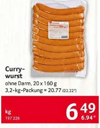 Currywurst ohne Darm, 20 x 160 g