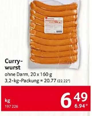 Currywurst ohne Darm, 20 x 160 g