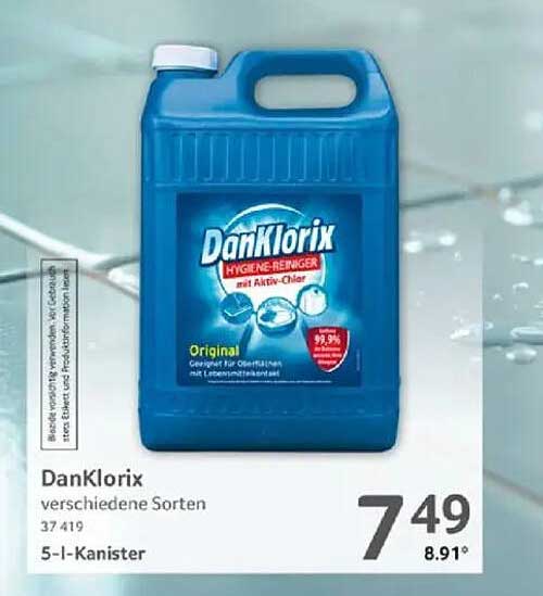 DanKlorix Hygiene-Reiniger 5-I-Kanister, verschiedene Sorten