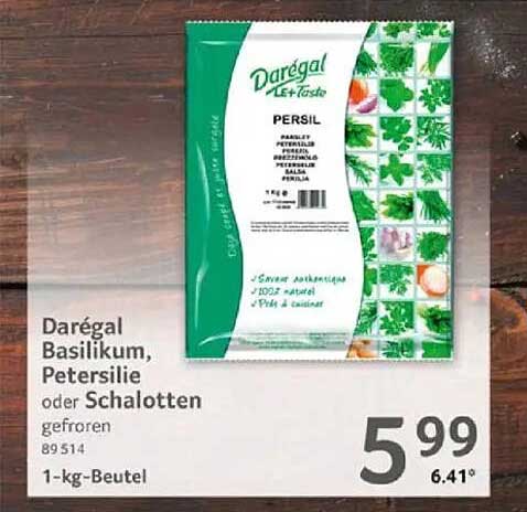 Darégal Basilikum, Petersilie oder Schalotten gefroren – 1-kg-Beutel