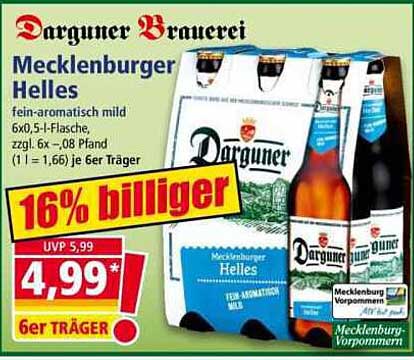 Darguner Brauerei Mecklenburger Helles 6er Träger