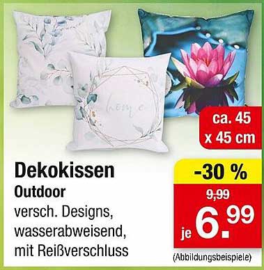 Dekokissen Outdoor - verschiedene Designs, wasserabweisend, mit Reißverschluss