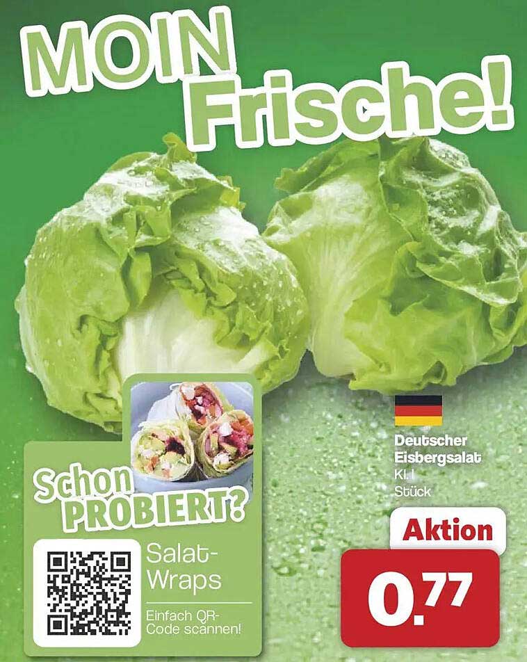 Deutscher Eisbergsalat bekannt für seine Frische