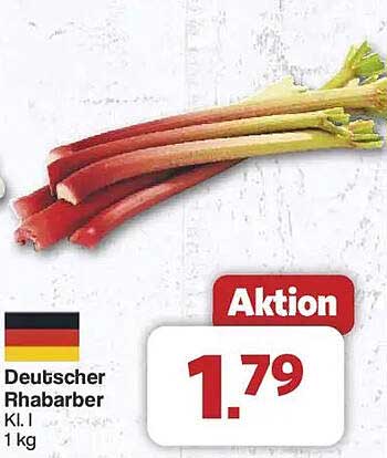 Deutscher Rhabarber Kl. I - 1 kg für nur 1,79