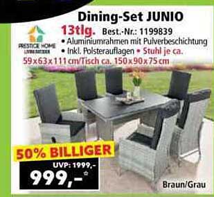 Dining-Set JUNIO 13tlg. - Ideal für Ihre Terrasse!