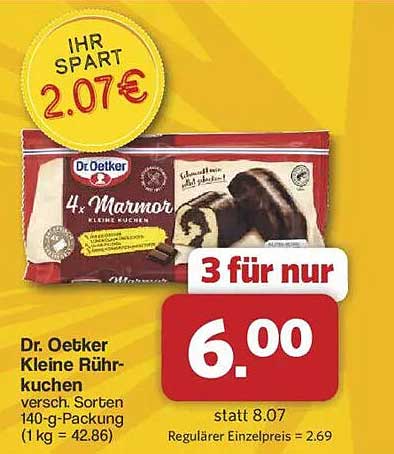 Dr. Oetker Kleine Rührkuchen 4er-Packung, verschiedene Sorten