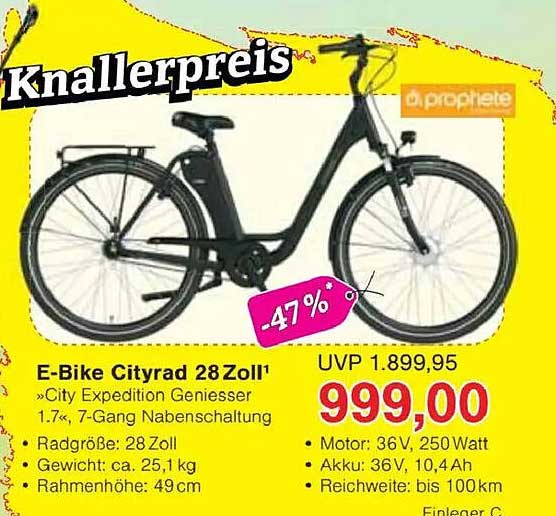 E-Bike Cityrad 28 Zoll