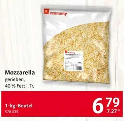 Economy Mozzarella gerieben, 1-kg-Beutel