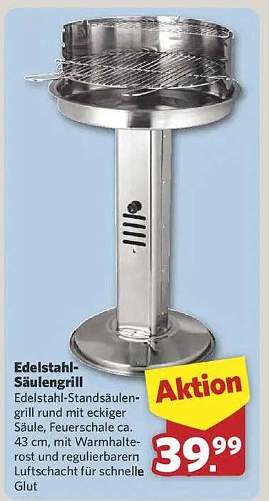 Edelstahl-Säulengrill