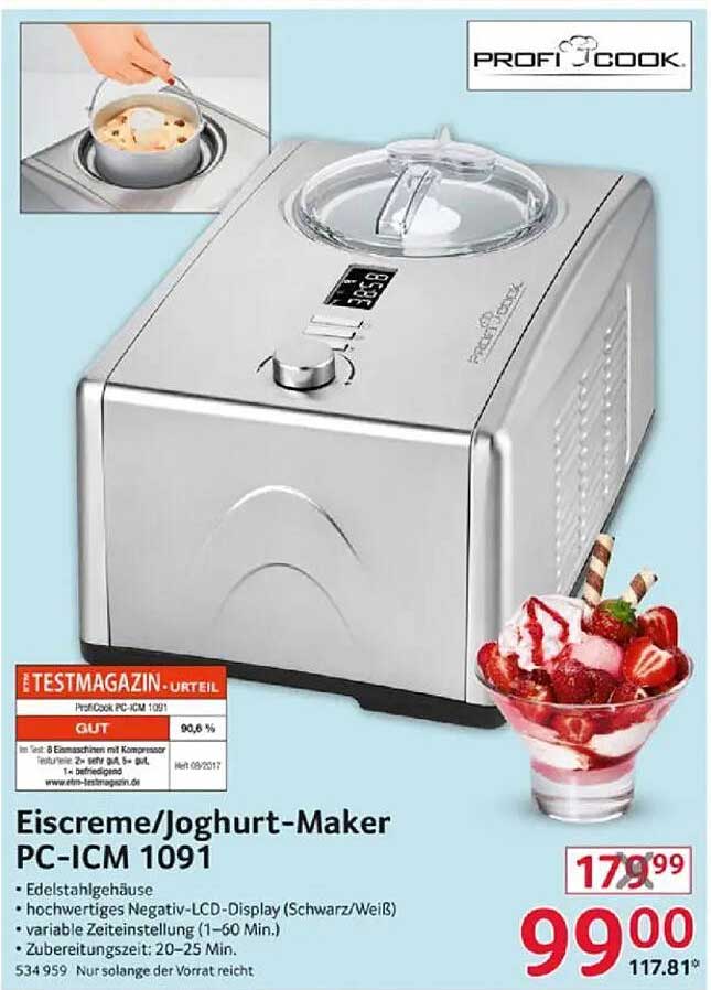 Eiscreme/Joghurt-Maker PC-ICM 1091