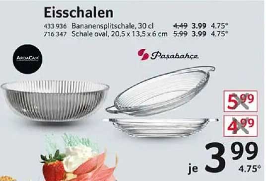 Eisschalen – Bananasplitschale und ovale Schale