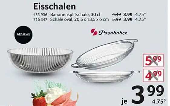 Eisschalen - Bananensplitschale und ovale Schale
